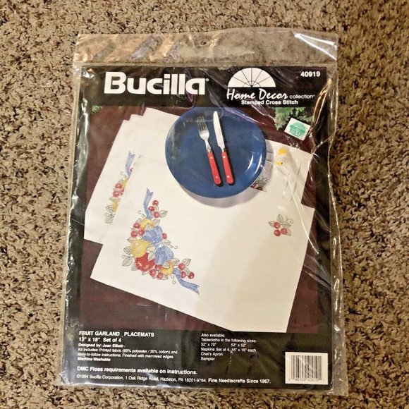 Bucilla Other Vintage 994 Bucilla Stamped Cross Stitch Fruit